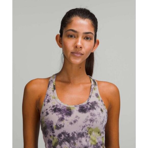 Lululemon Cool Racerback Short Tank Top In Radial Tie Dye Mauve Grey Multi 10 - Picture 2 of 7